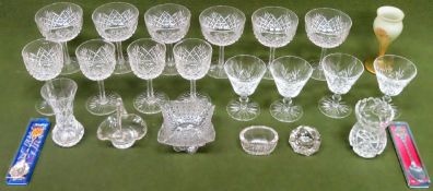 Small parcel of glassware, commemorative spoons etc All in used condition, unchecked