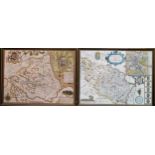 Pair of 20th century framed maps of West Riding of Yorkshire & City of Durham. Approx. 37.5cms x