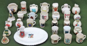 Parcel of crested ware, various makers and crests. Approx. 30 pieces all used and unchecked