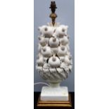 20th century Casa Pupo gilded ceramic table lamp. App. 62cm H Reasonable used condition, not