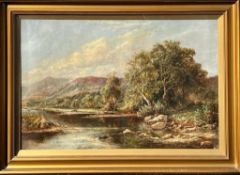 W H WAREING, OIL ON CANVAS, GOOD PASTORAL SCENE, WITH PHOTOGRAPH OF ARTIST PAINITNG SAME, SIGNED AND