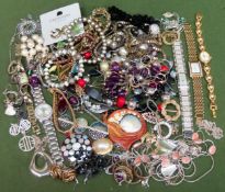 Large quantity of various costume jewellery, wristwatches etc all used and unchecked