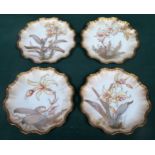 Set of four Doulton Burslem tube lined floral decorated ceramic plates. Approx. 22cm Diameter All