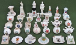 Parcel of crested ware, various makers and crests. Approx. 30+ pieces all used and unchecked