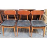 Set of three mid 20th century dining chairs reasonable used condition