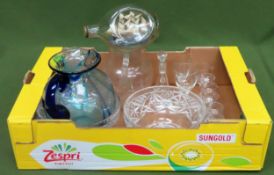 Parcel of various glassware, coloured glass jug, ship in bottle, etc all used and unchecked