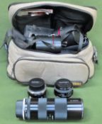 Camera bag containing three Tamron lenses etc All in used condition