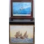 Two framed polychrome prints Both appear in reasonable used condition