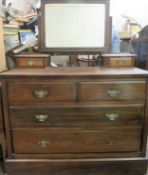Early 20th century mahogany mirror backed dressing table. Approx. 142cms H x 107cms W x 49cms D used