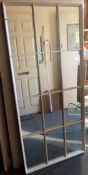 Vintage painted sectional wall mirror. Approx. 161.5 x 74cm Reasonable used condition, scuffs and