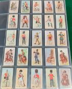Set of Players Regimental Uniforms cards with blue back, plus set of Players Regimental Uniforms