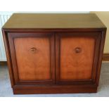 20th century mahogany two door cabinet by Collector by Comme. App. 70cm H x 84cm W x 46cm D