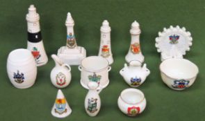 Parcel of Goss & other crested ware, Approx. 13 pieces all appear in reasonable used condition
