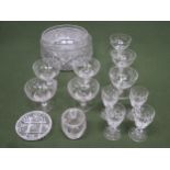 Parcel of various glassware Inc. set of four Tudor stemmed glasses all used and unchecked