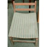 WOODEN ADJUSTABLE CHAIR. APP. 90CM H x 47CM W x 66CM D USED CONDITION, CHIPS, SCUFFS AND
