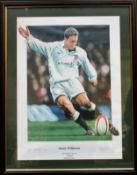 Robert J Highton - Framed polychrome print depicting Jonny Wilkinson - Limited edition No. 569/