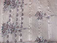 Vintage traditional floral decorated sari, possibly silk reasonable used condition