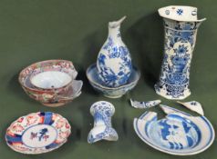 Mixed lot of various damaged mostly Oriental ceramics all damaged