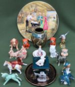 Sundry ceramics including Ridgeway plaque, various ceramic figures and animals etc All in used