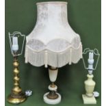 Onyx and gilded table lamp, plus other table lamps All in used condition, not tested