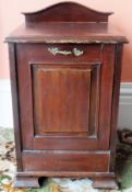 Victorian Mahogany drop front coal scuttle. App. 64cm H x 39cm W x 38cm D Used condition, scuffs and