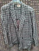 VINTAGE GREY AND RED PATTERNED COTTON/VISCOSE JACKET WITH PATCH POCKETS, PLUS SUNDANCE JACKET,
