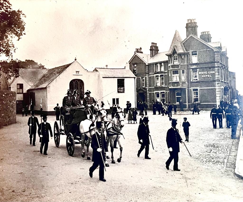 JOHN WICKENS 1864-1936, EARLY PHOTOGRAPH ROYAL VISIT WHITE LION HOTEL, ROYAL PHOTO SOCIETY