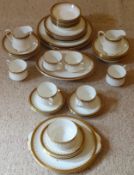 Parcel of Athena gilded dinnerware, some by Royal Albert and some by Paragon. App. 40+ pieces