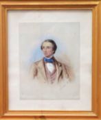 Gilt framed watercolour portrait. App. 30 x 23cm Reasonable used condition