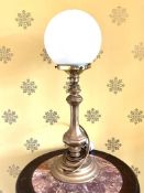 BRASS COLUMN TABLE LAMP, APPROX 53cm HIGH NOT TESTED FOR WORKING