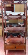Victorian Mahogany 4 tier whotnot, with single drawer below