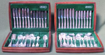 Two canteens of Silver plated kings/Queens pattern cutlery All appear in reasonable used condition