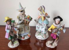 THREE MONKEY BAND FIGURES PLUS ANOTHER SONGSTRESS FIGURE UNDAMAGED, OTHERS AT FAULT