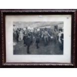 Large gilt framed monochrome print - Lord Kitchener's Homecoming. Approx. 68cms x 95cms