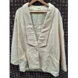 VINTAGE CREAM PURE WOOL JACKET BY KACY, SIZE 24