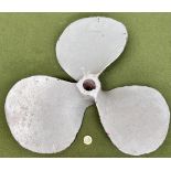 MARINE THREE BLADE PROPELLER, CENTRE TO EDGE OF BLADE APPROX 23cm