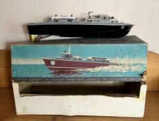 VOSPER ELECTRIC MODEL POWER BOAT AND BOX, APPROX 41cm