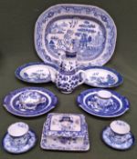 Quantity of various blue and white china including Booths, Mintons etc