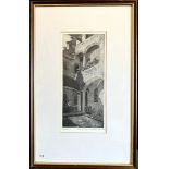 NORAH LAINBOURNE, AQUA TINT, ORTA. N. ITALY, FRAMED, APPROX 24 x 10.5cm