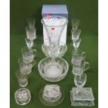 Parcel of various etched and other glassware Inc. stemmed glasses, vases, bowls etc
