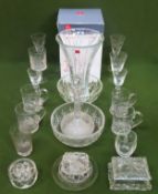 Parcel of various etched and other glassware Inc. stemmed glasses, vases, bowls etc