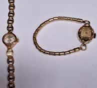9ct gold watch, plus rolled gold watch