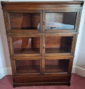 "Simpoles Chapter" Oak stacking bookcase with six glazed doors. App. 115.5cm H x 87cm W x 31cm D