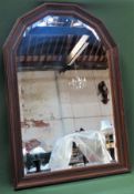 Large 20th century wooden framed and bevelled wall mirror. Approx. 96cms x 60cms