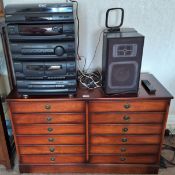 Sony LVTN200 stereo system with Sony PS/LX56P turntable, two SX-W17 speakers & seven drawer cassette