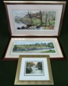 Two pencil signed limited edition polychrome prints, by Graham Carver, plus another smaller