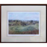 Donald M. Shearer - Framed pencil signed polychrome print - The 17th Kings Course Gleneagles.