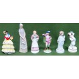 Six various ceramic figures