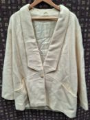 VINTAGE CREAM PURE WOOL JACKET BY KACY, SIZE 24