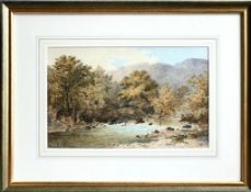FLORENCE WILSON- ON THE LLUGWY NEAR BETWS-Y-COED, APPROXIMATELY 21 x 34cm